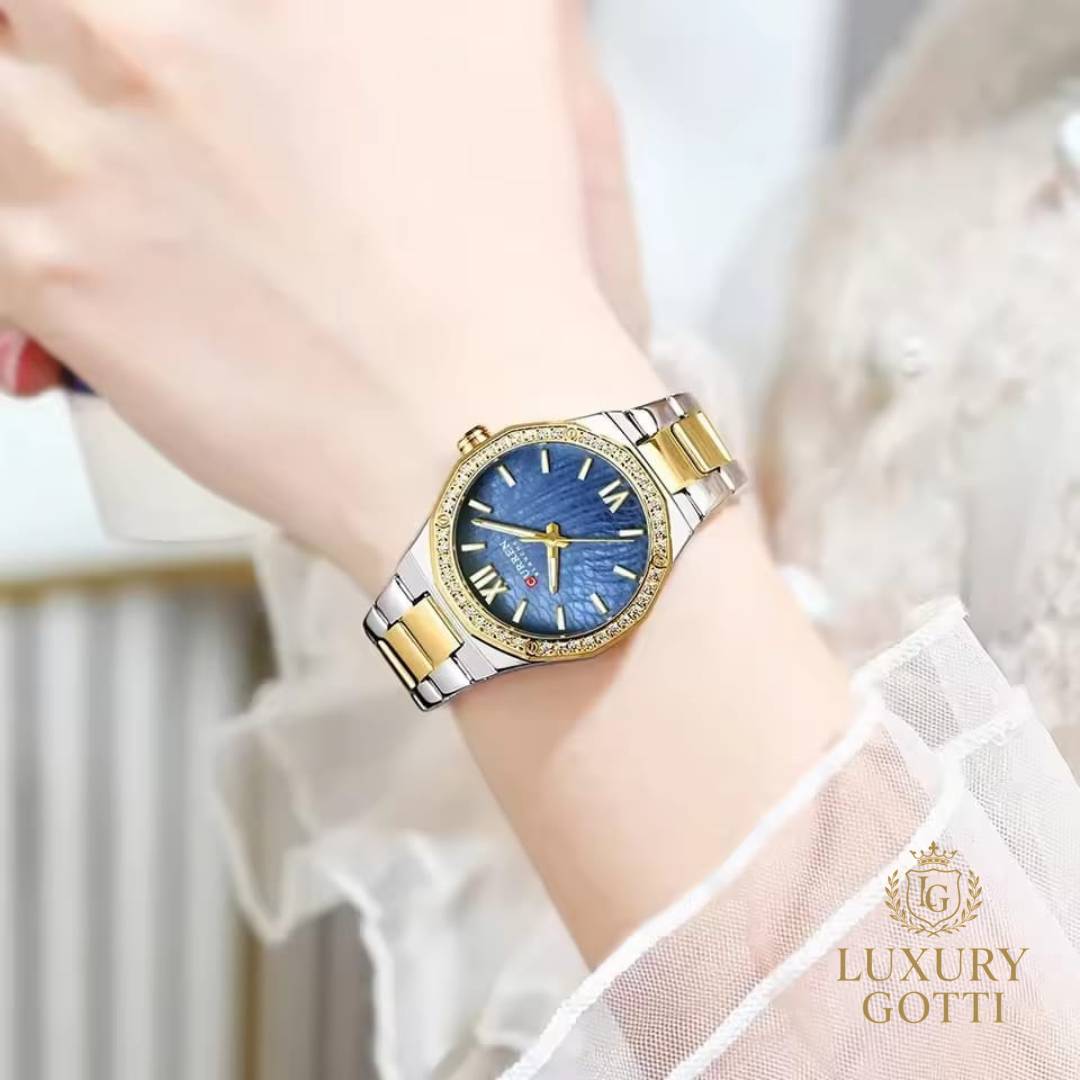 Reloj Elegante Pulso Ancho con Circones