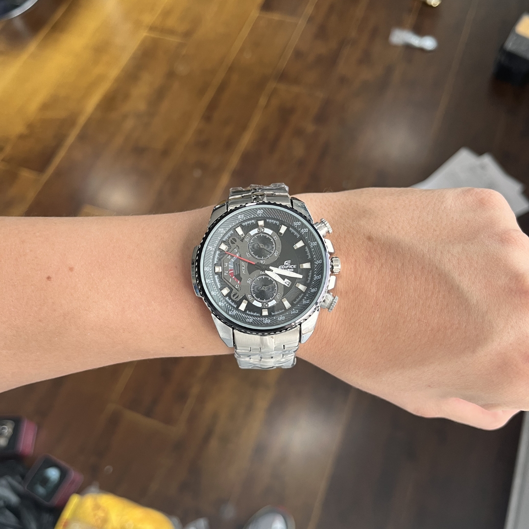 Reloj Clásico Acero con Doble Cronógrafo