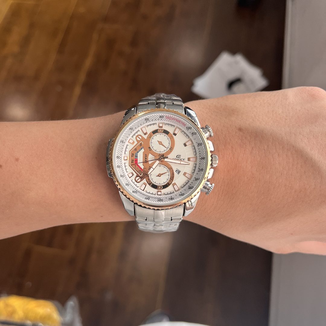 Reloj Clásico Acero con Doble Cronógrafo