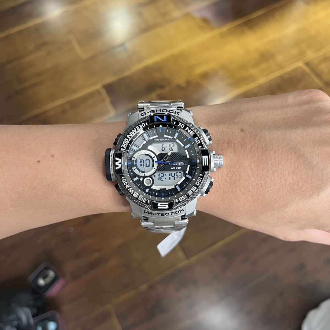 Reloj Acero con Funciones Digital
