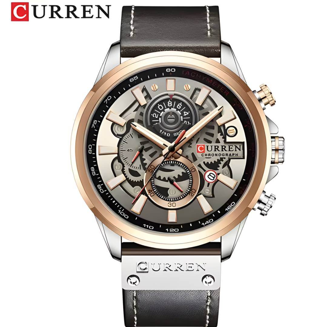 Reloj Curren Cuero con Calendario Mecanismo Abierto
