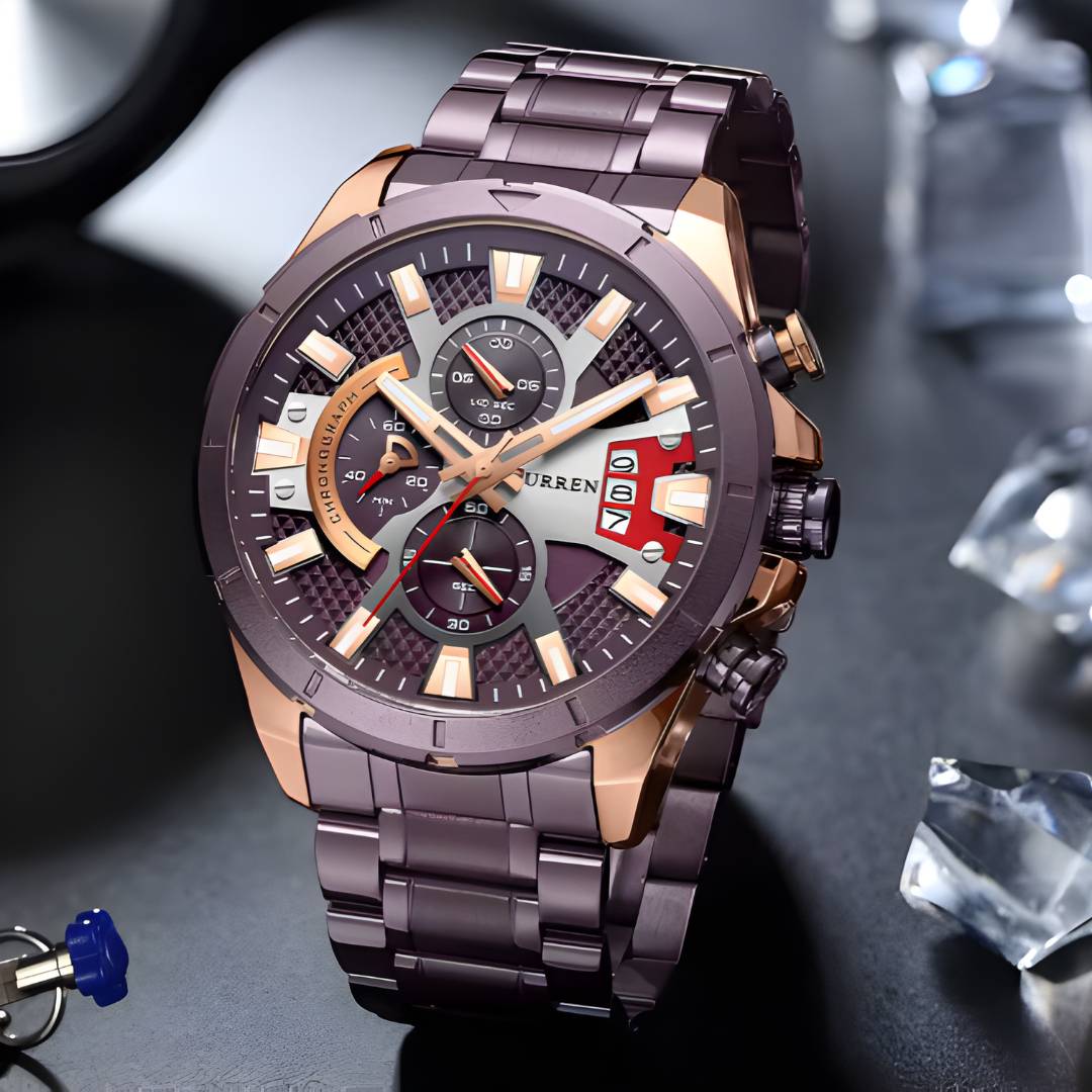 Reloj Curren Acero Cronógrafos Con Calendario