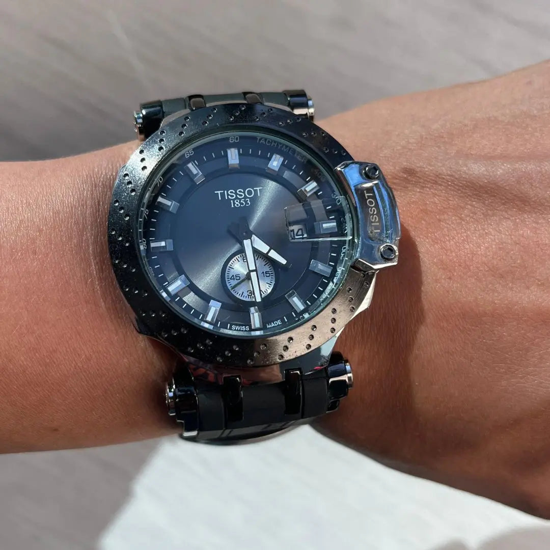 Reloj Clásico Acero Negro con Calendario