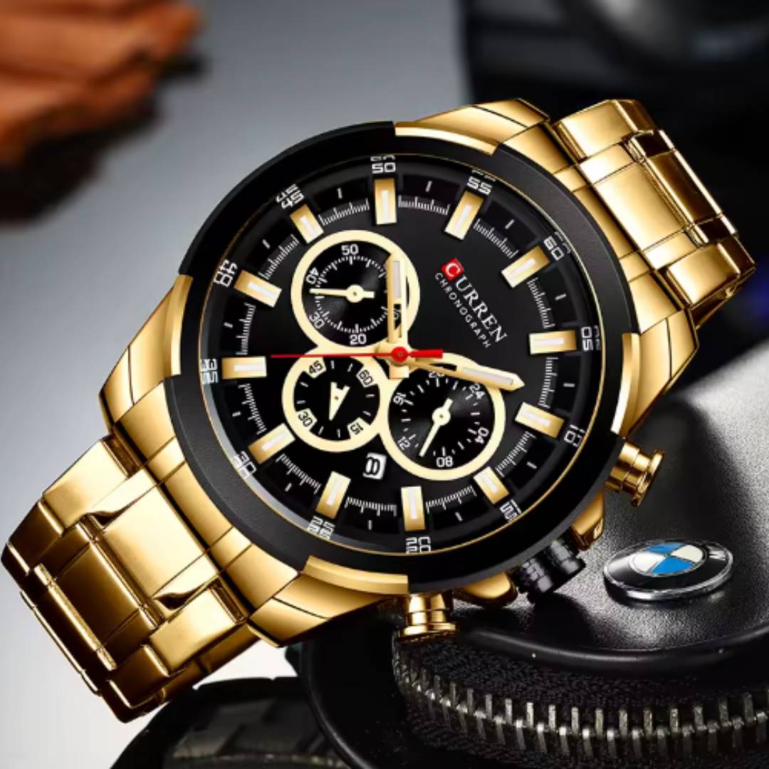Reloj Curren Acero Dorado con Cronógrafos