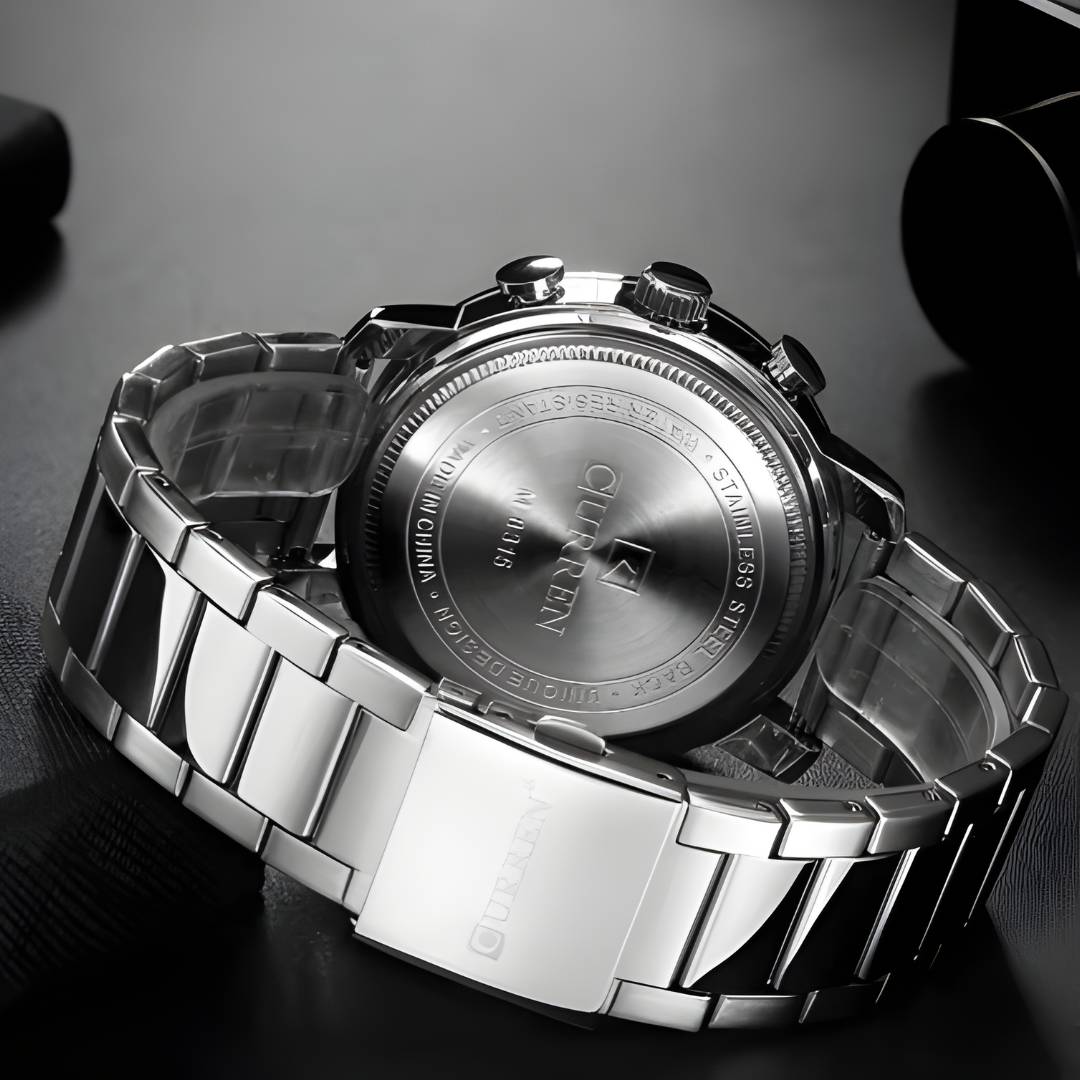 Reloj Curren Acero con Cronógrafos Negros