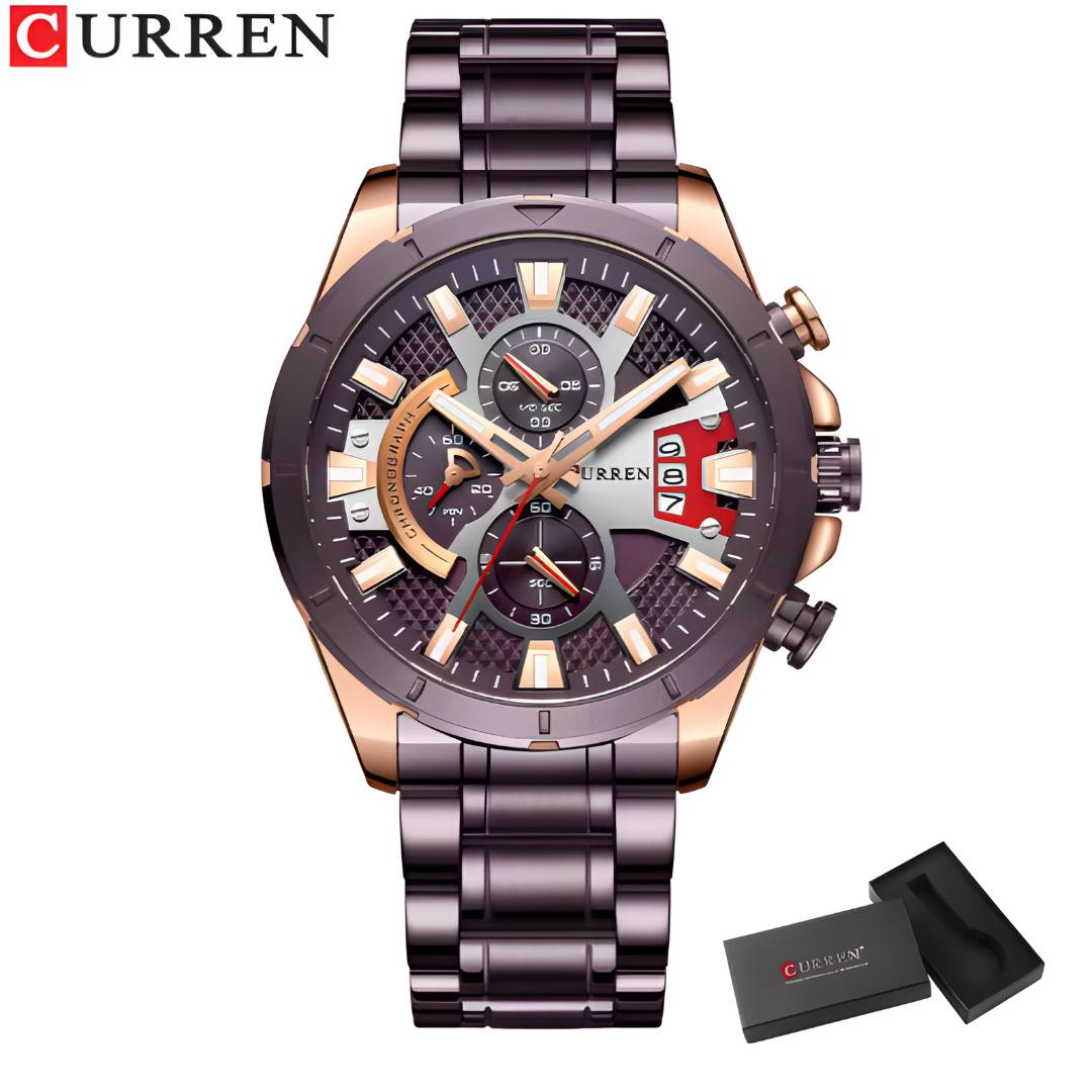 Reloj Curren Acero Cronógrafos Con Calendario