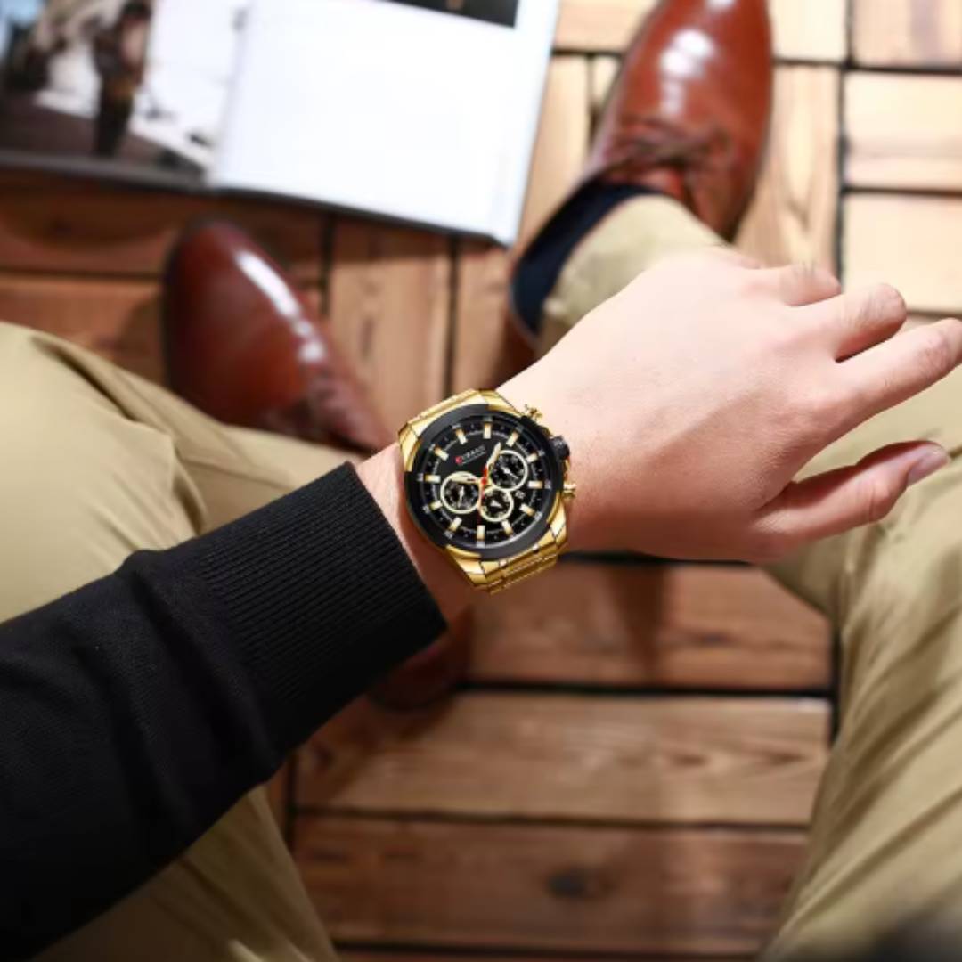Reloj Curren Acero Dorado con Cronógrafos