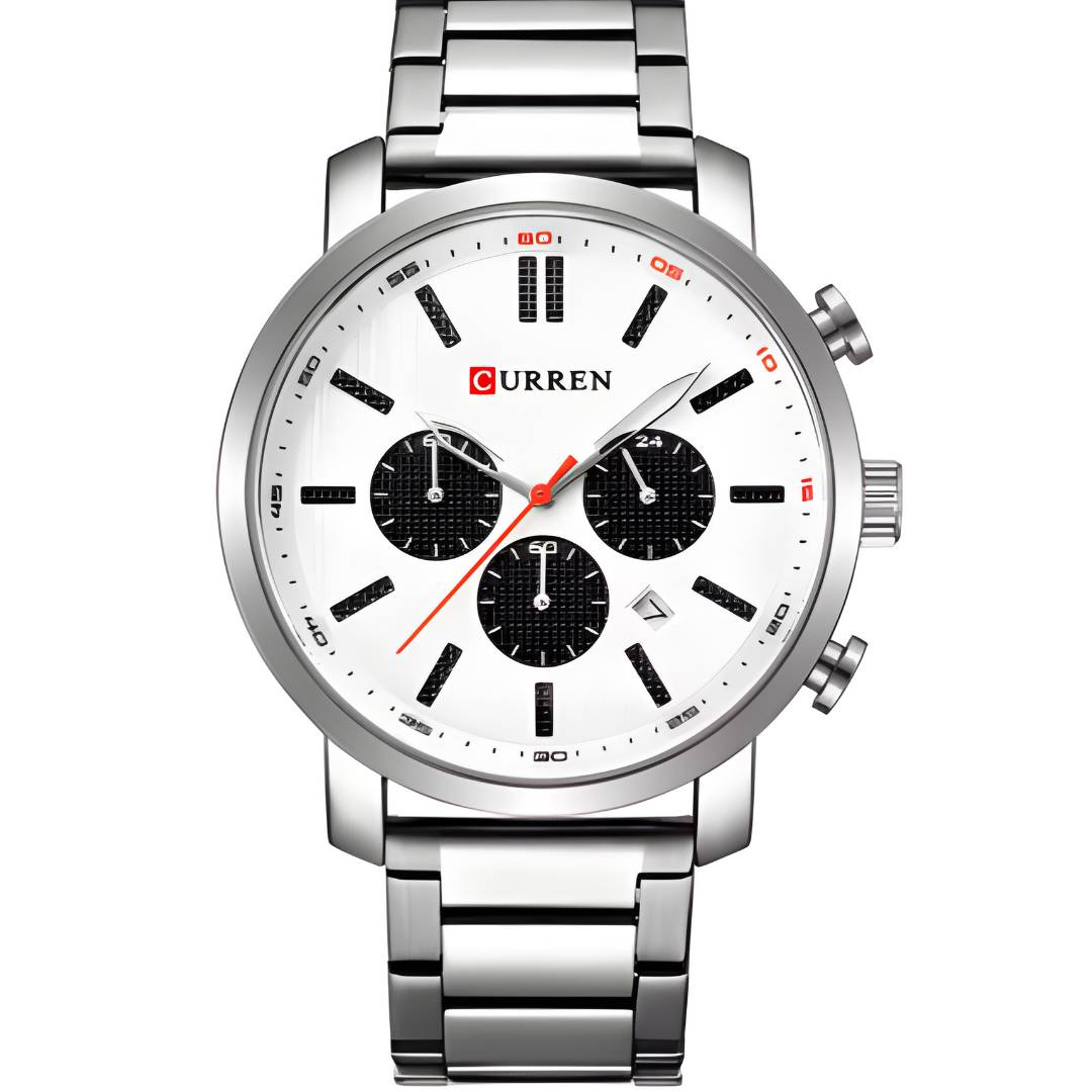 Reloj Curren Acero con Cronógrafos Negros