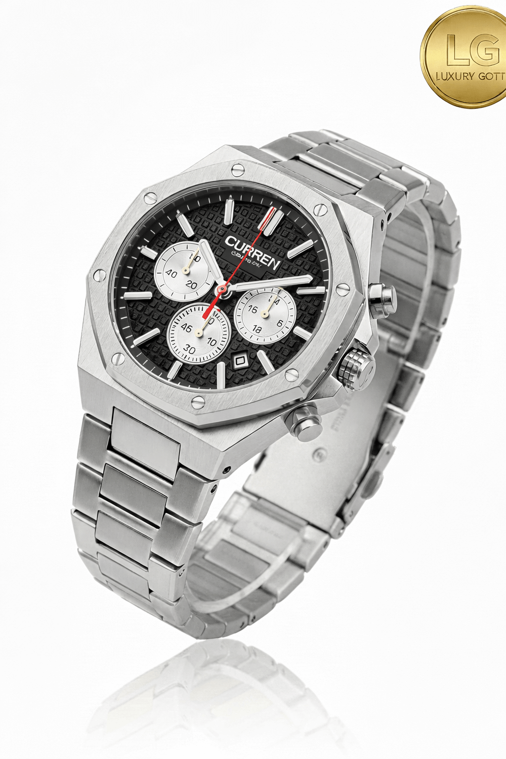 Reloj Curren Acero con Caja Hexagonal