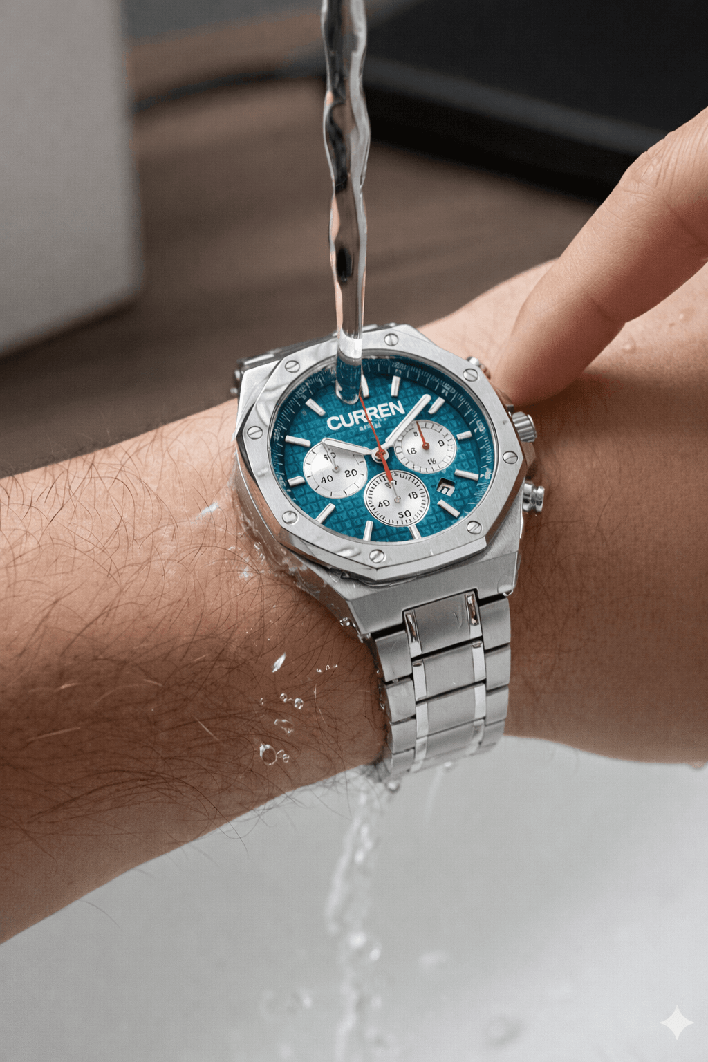 Reloj Curren Acero con Caja Hexagonal