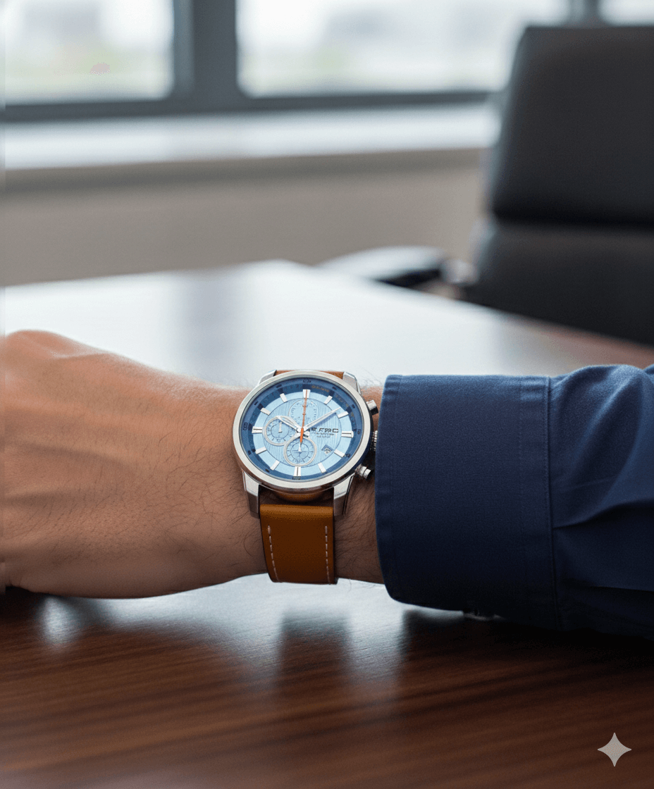 Reloj Clásico Cuero con Cronógrafos
