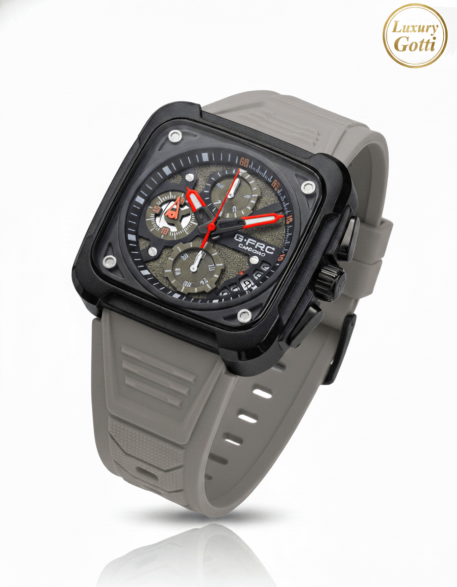 Reloj Goma Caja Cuadrada Cronógrafos