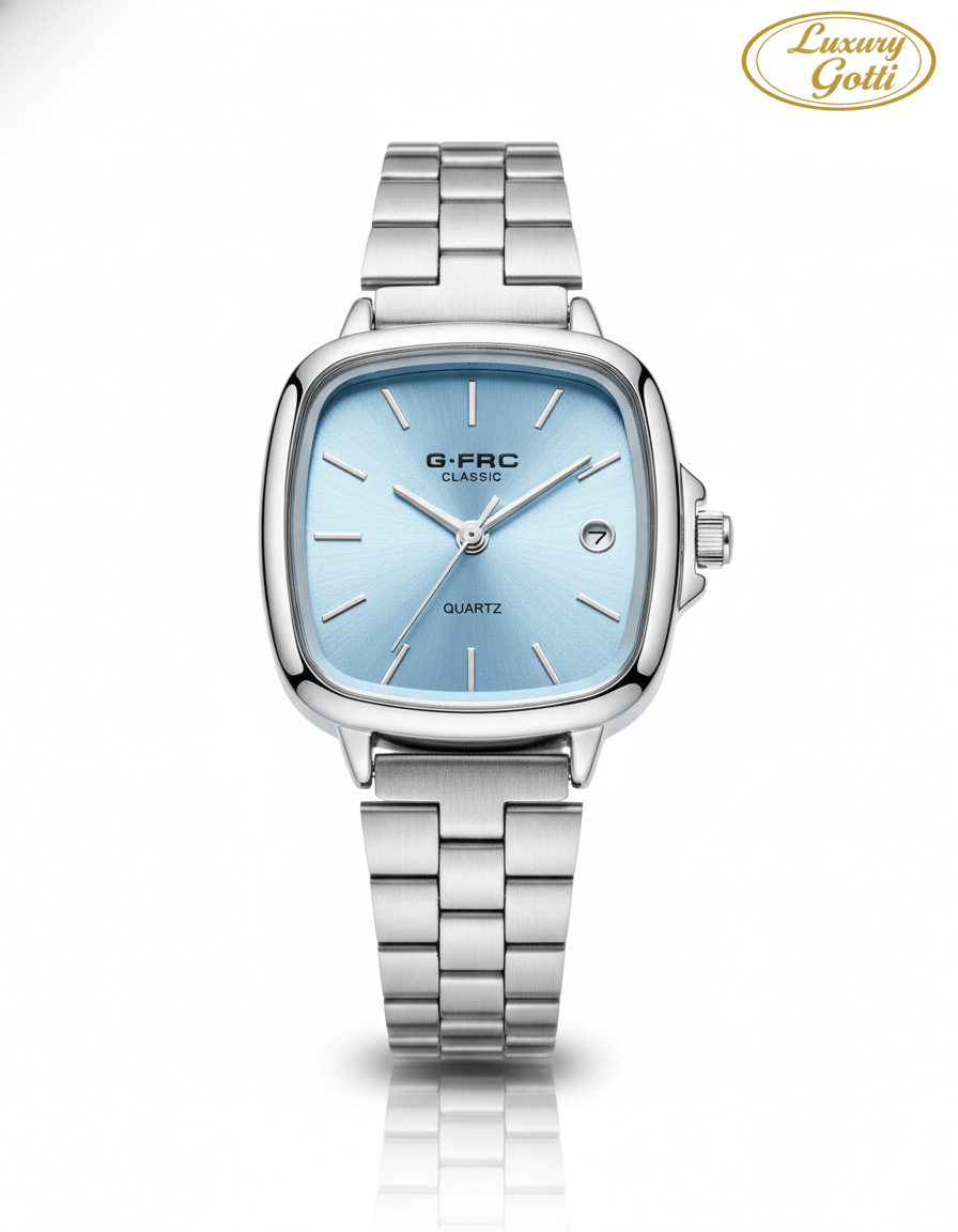 Reloj Pulsera Ancha Caja Cuadrada con Fecha