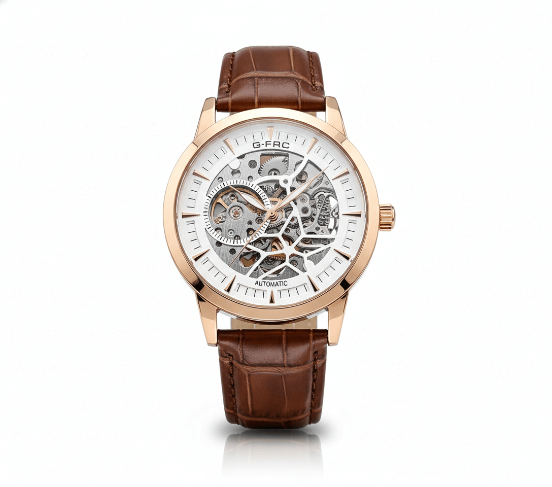 Reloj Cuero Automático Corazón Abierto