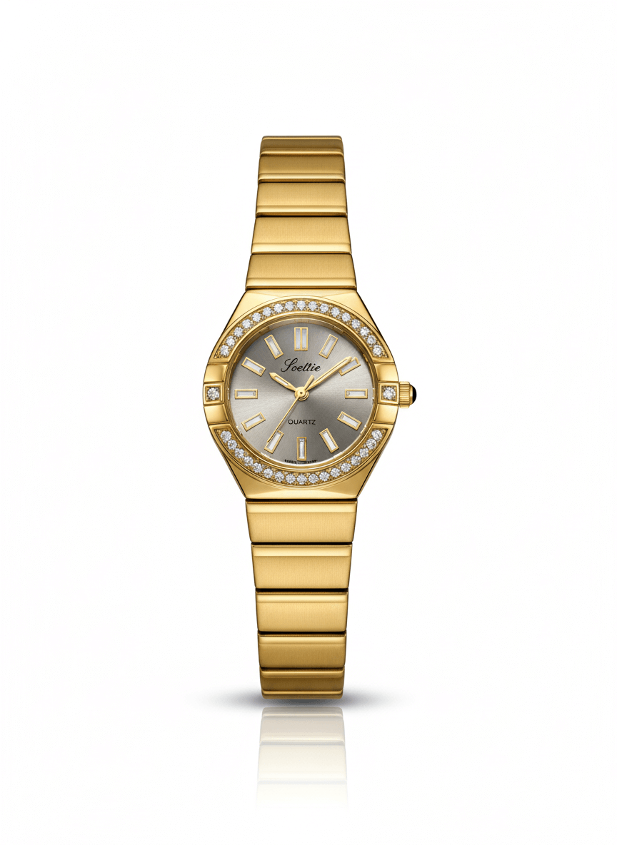 Reloj Elegante Pulsera Delgada con Circones