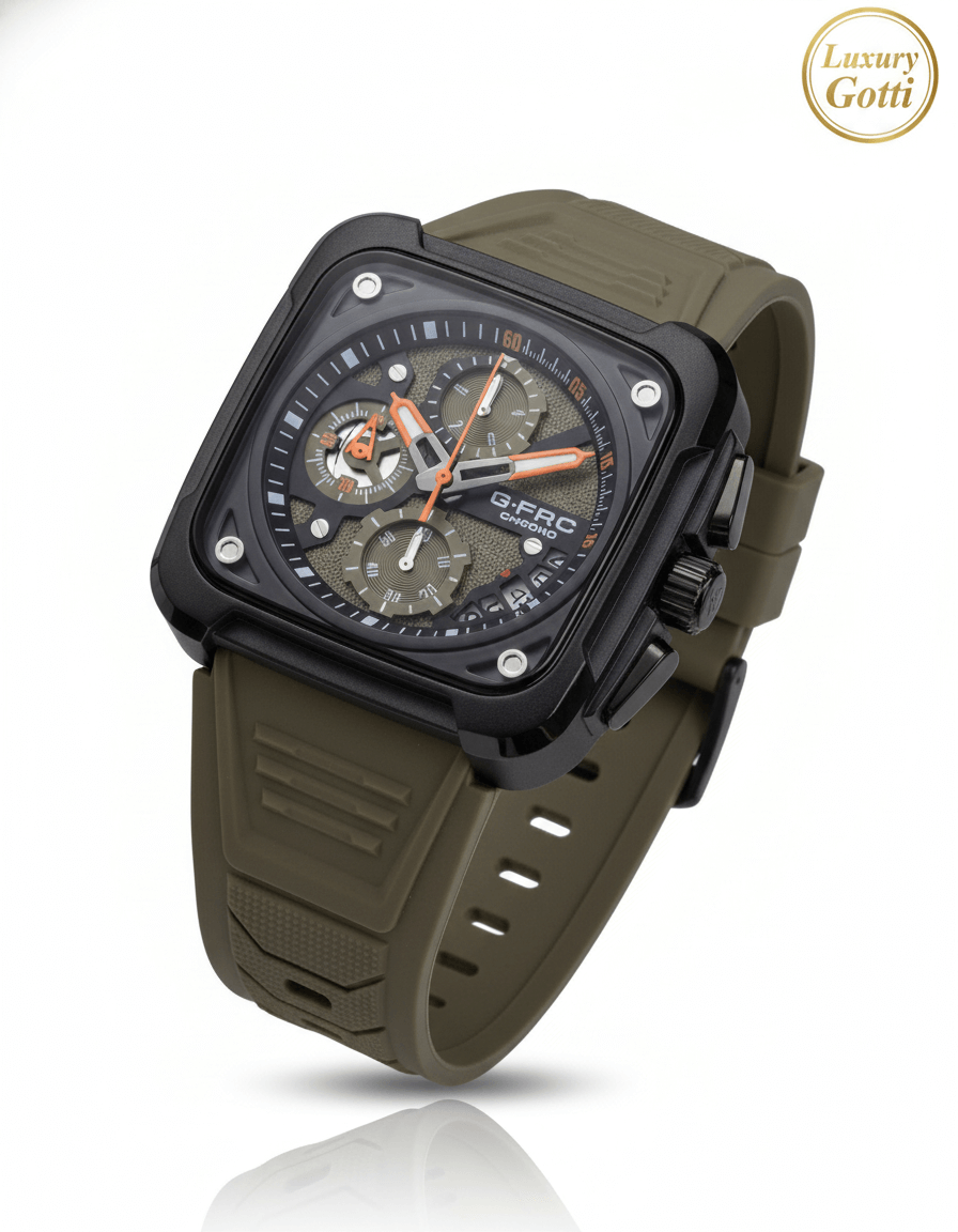Reloj Goma Caja Cuadrada Cronógrafos