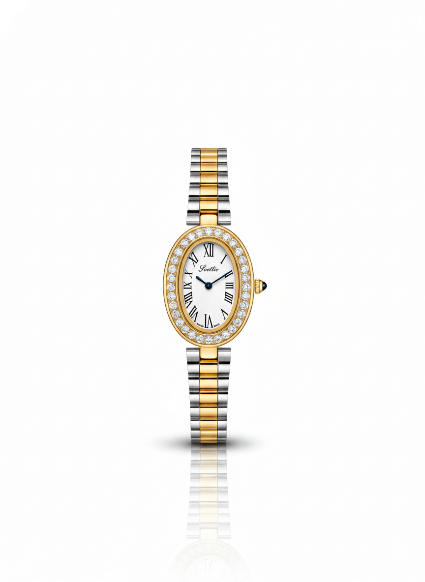 Reloj Elegante Pulso Delgado Ovalado Números Romanos
