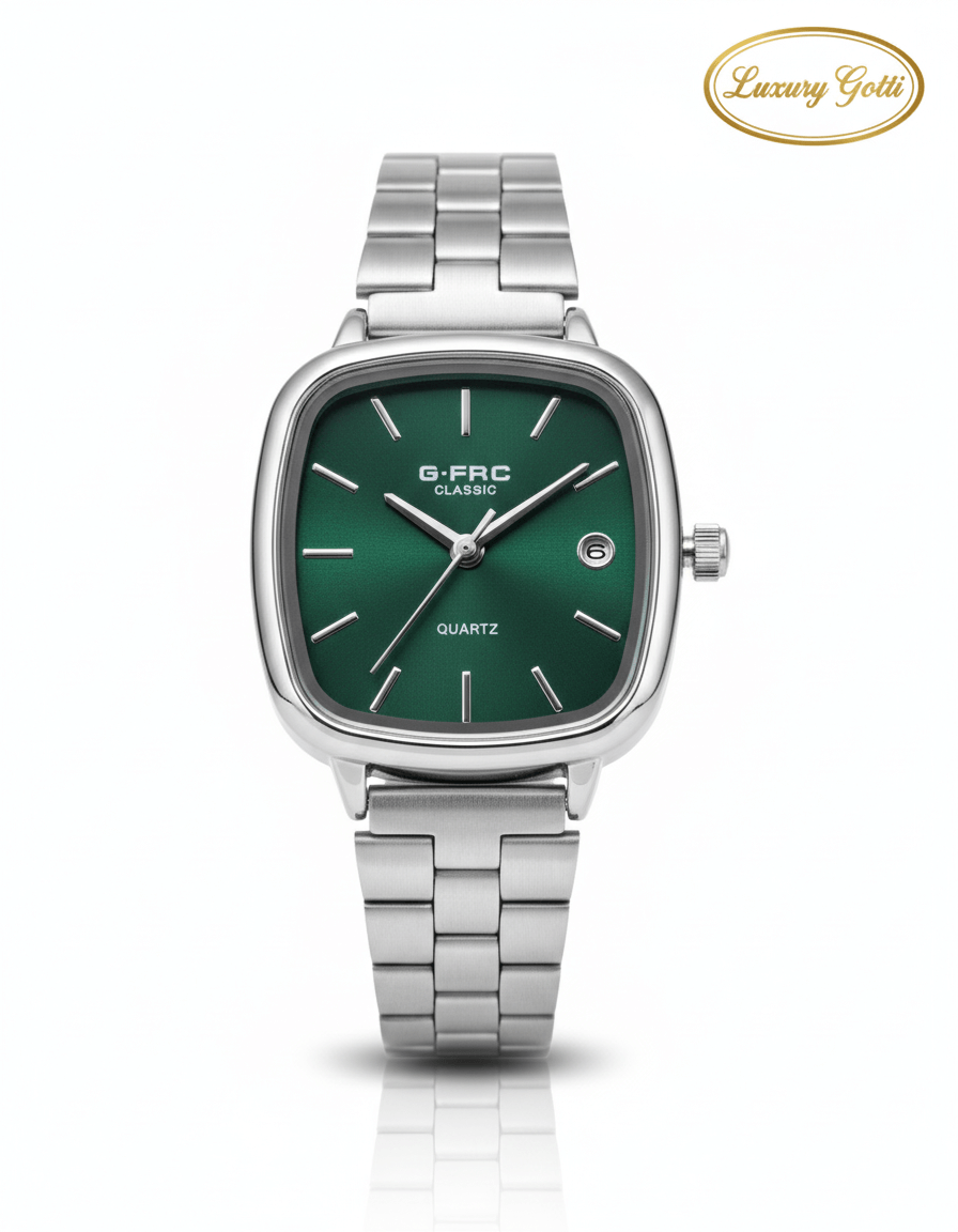 Reloj Pulsera Ancha Caja Cuadrada con Fecha