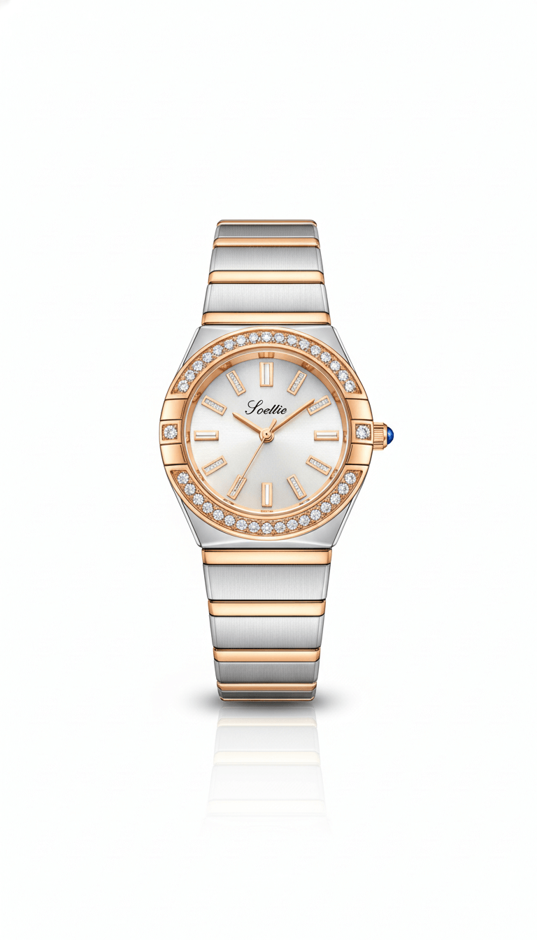 Reloj Elegante Pulsera Delgada con Circones