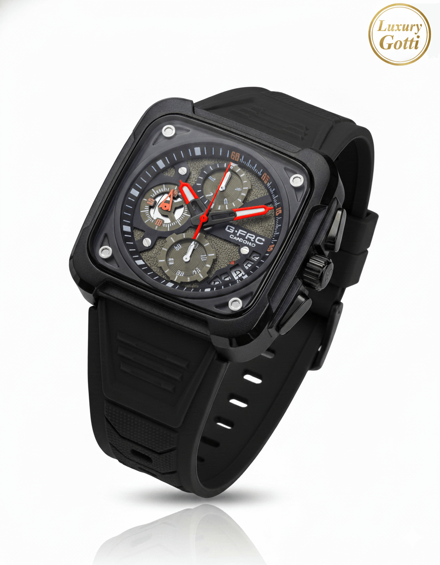 Reloj Goma Caja Cuadrada Cronógrafos