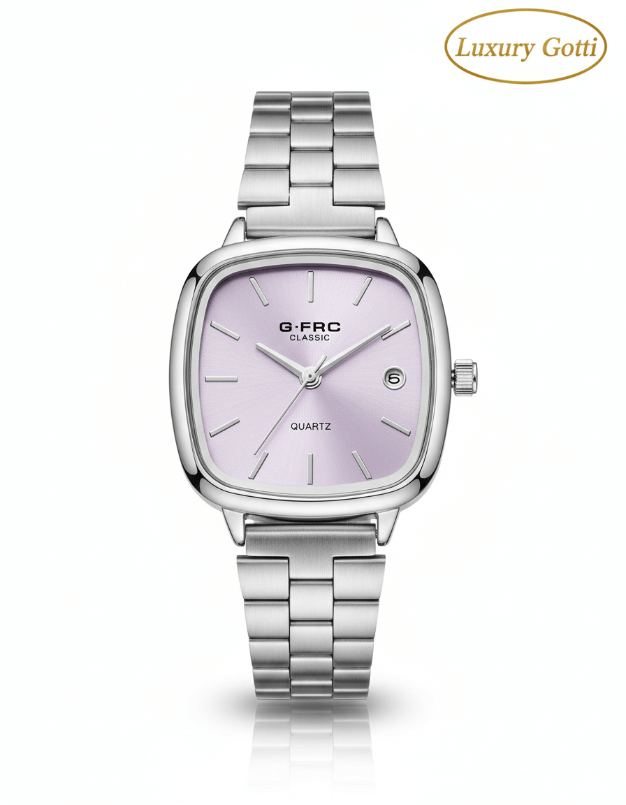 Reloj Pulsera Ancha Caja Cuadrada con Fecha