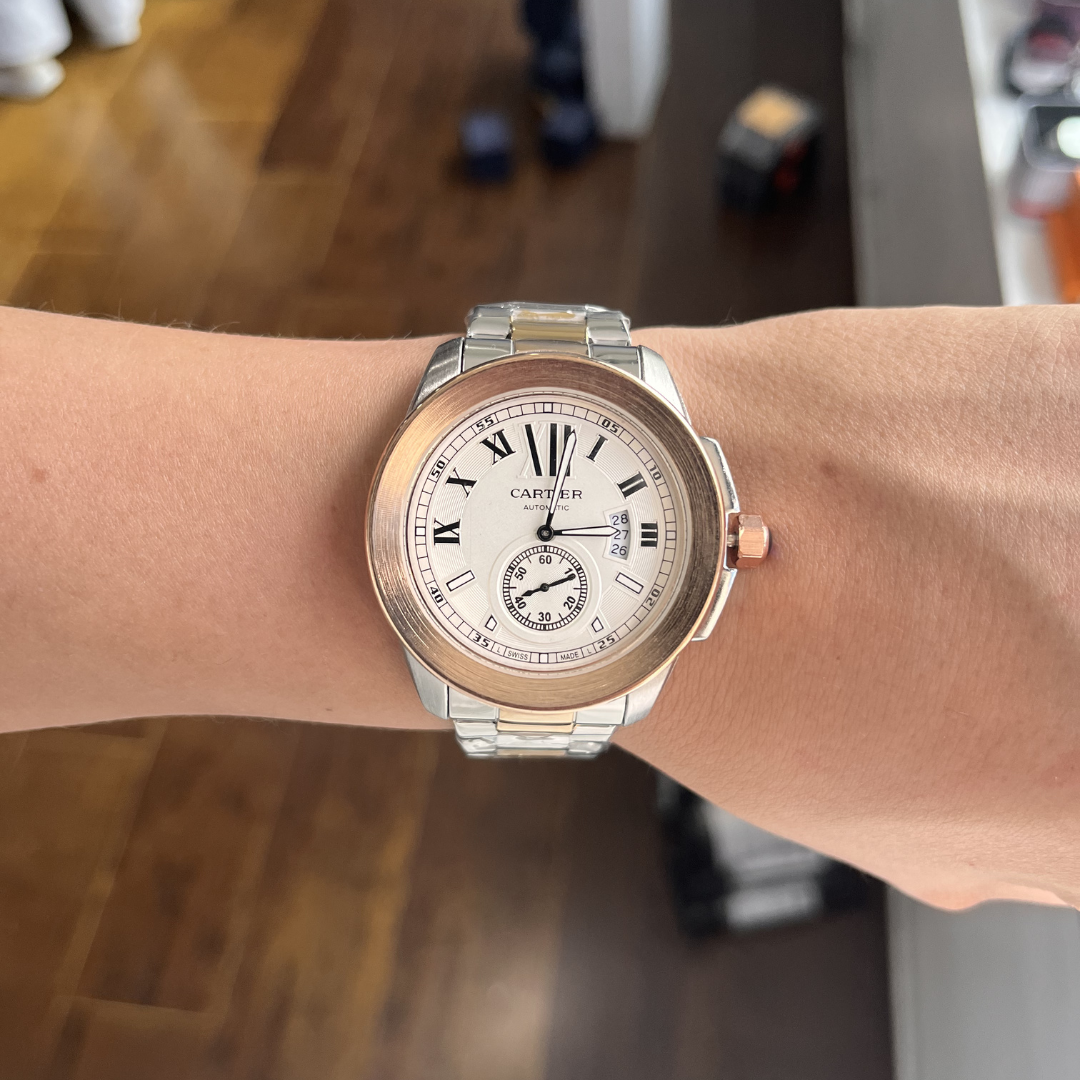 Reloj Clásico Acero Números Romanos