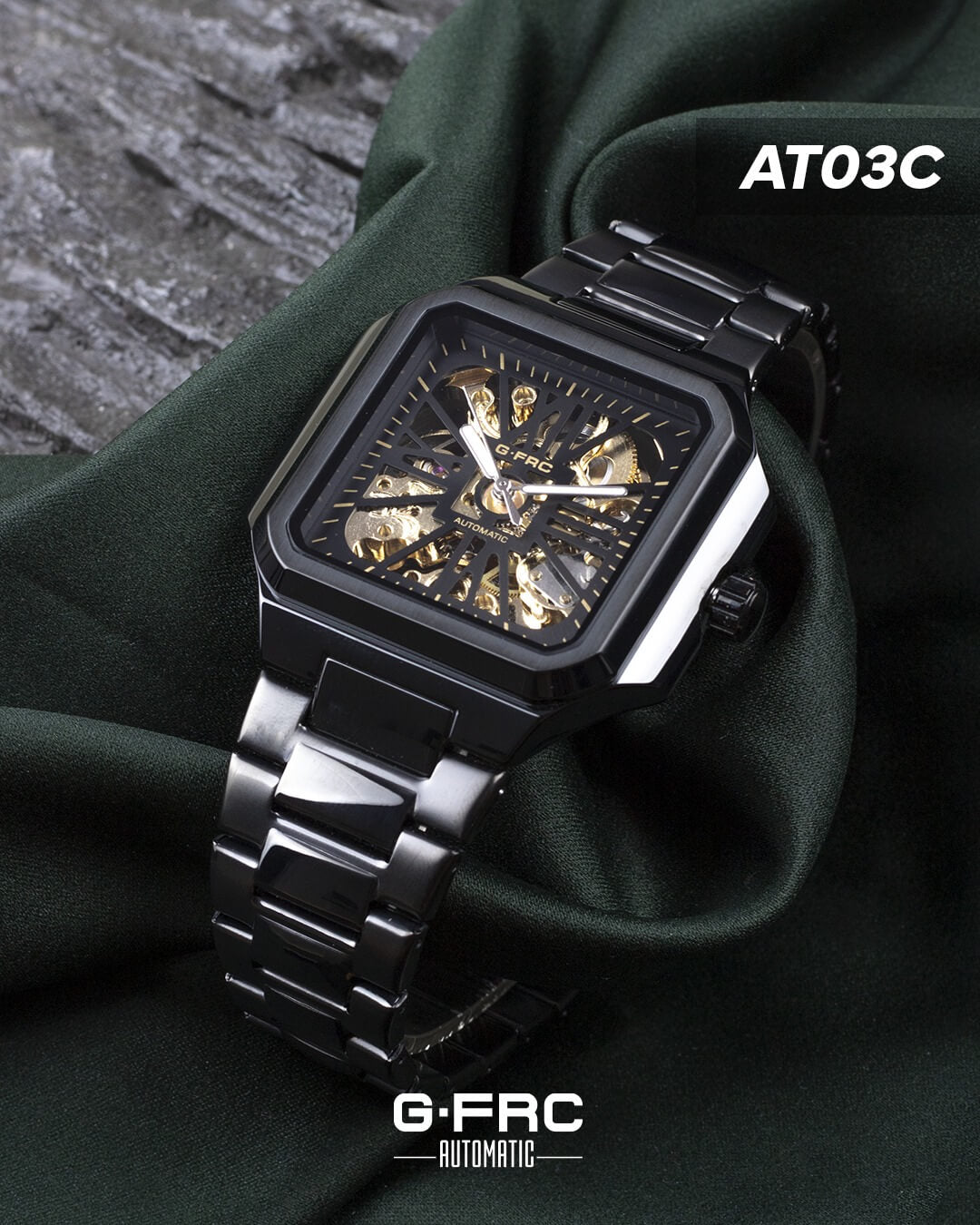 Reloj Acero Automático con Caja Cuadrada