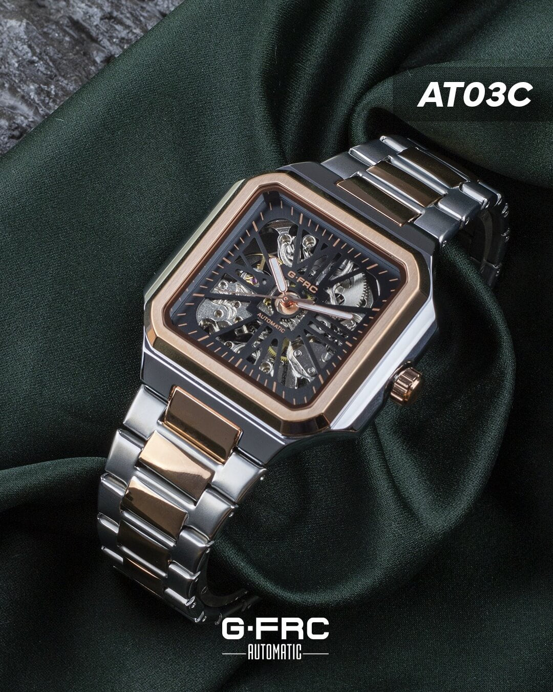 Reloj Acero Automático con Caja Cuadrada